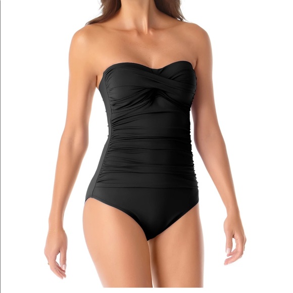 Anne Cole bandeau black bathing suit - Picture 3 of 5